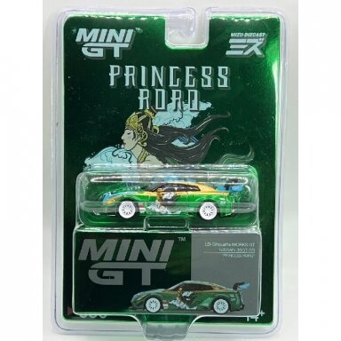 Mini GT Modeliukas LB Silhouette Works Nissan GT 35GT-RR Ver.2 *RORO*, green/blue Mini GT Modeliukas LB Silhouette Works Nissan GT 35GT-RR Ver.2 *RORO*, green/blue