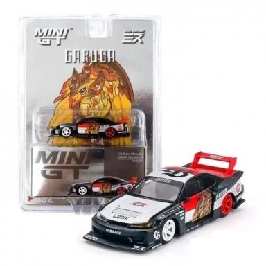 Mini GT Modeliukas LB Super Silhouette Nissan S15 Silvia *Garuda*, black/red/white Mini GT Modeliukas LB Super Silhouette Nissan S15 Silvia *Garuda*, black/red/white