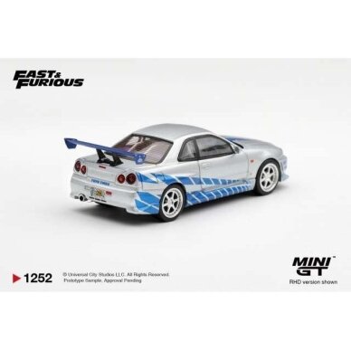 PRE-ORDER Mini GT Modeliukas 1/64 2003 Nissan Skyline GT-R (R34) C-West *2 Fast 2 Furious* Brian O’Conner, silver/blue 1 PRE-ORDER Mini GT Modeliukas 1/64 2003 Nissan Skyline GT-R (R34) C-West *2 Fast 2 Furious* Brian O’Conner, silver/blue 1