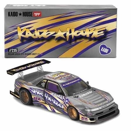 MINI GT Kaido House Modeliukas 1/64 Nissan Silvia S13-R Kaido Drift V1, various (yra Sandėlyje)