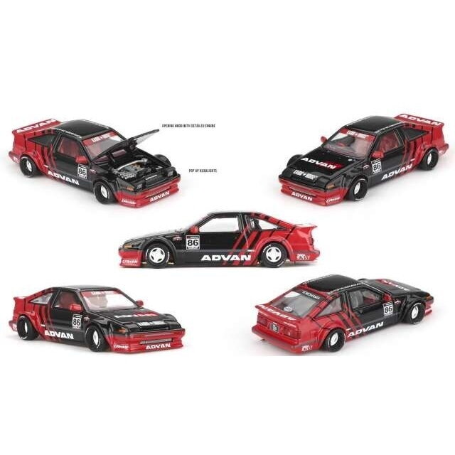 MINI GT Kaido House 1983 Toyota AE86 Sprinter Trueno *Kaido Advan*, red/black