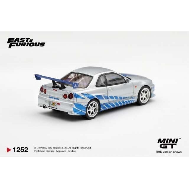 PRE-ORDER Mini GT Modeliukas 1/64 2003 Nissan Skyline GT-R (R34) C-West *2 Fast 2 Furious* Brian O’Conner, silver/blue 1 PRE-ORDER Mini GT Modeliukas 1/64 2003 Nissan Skyline GT-R (R34) C-West *2 Fast 2 Furious* Brian O’Conner, silver/blue 1