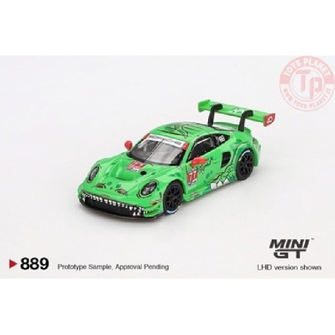 Mini GT 1/64 2024 Porsche 911 (992) GT3R #77 AO Racing Daytona 24 HRS 2nd Place, green