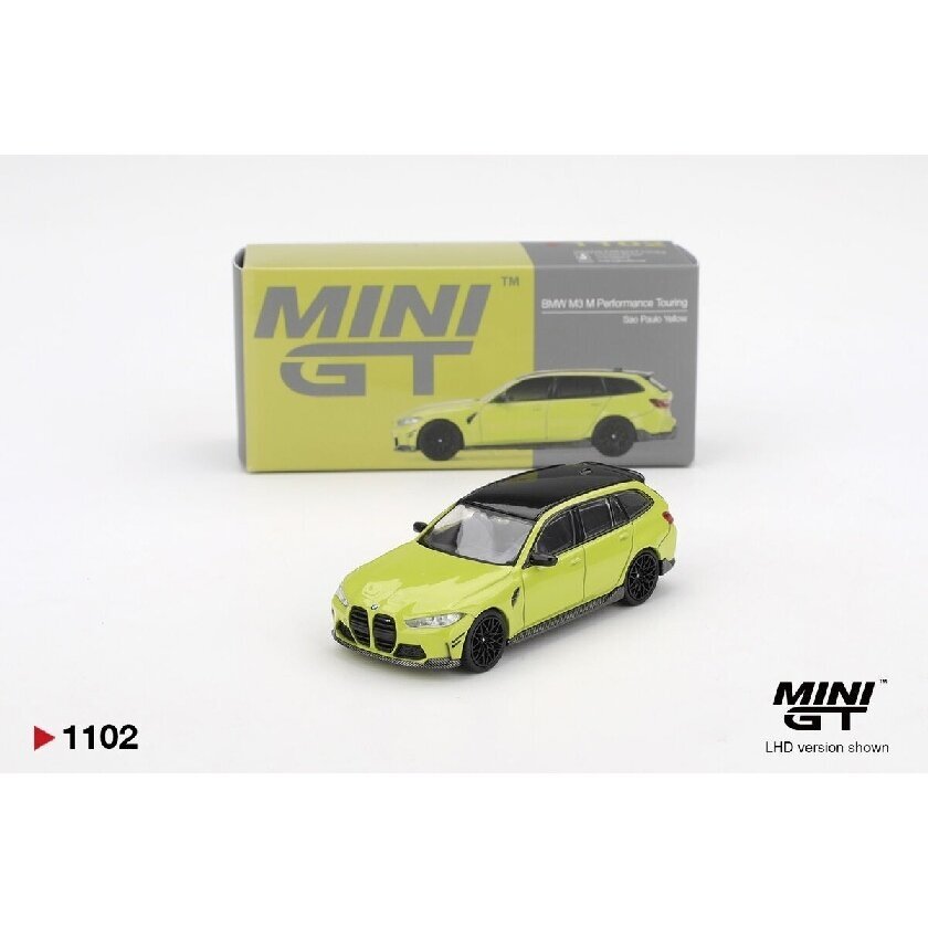 MINI GT Modeliukas 1/64 2025 BMW M3 (G82) Touring, Sao Paulo yellow (yra Sandėlyje)