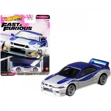 Hot Wheels Premium Nissan Skyline GT-R R33 F&F, blue/silver Hot Wheels Premium Nissan Skyline GT-R R33 F&F, blue/silver
