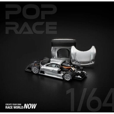 Pop Race Modeliukas 1/64 Mercedes-Benz AMG CLK GTR, silver