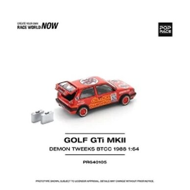 Pop Race Limited Modeliukas 1988 Volkswagen Golf GTi MKII *Demon Tweeks BTCC*, red Pop Race Limited Modeliukas 1988 Volkswagen Golf GTi MKII *Demon Tweeks BTCC*, red