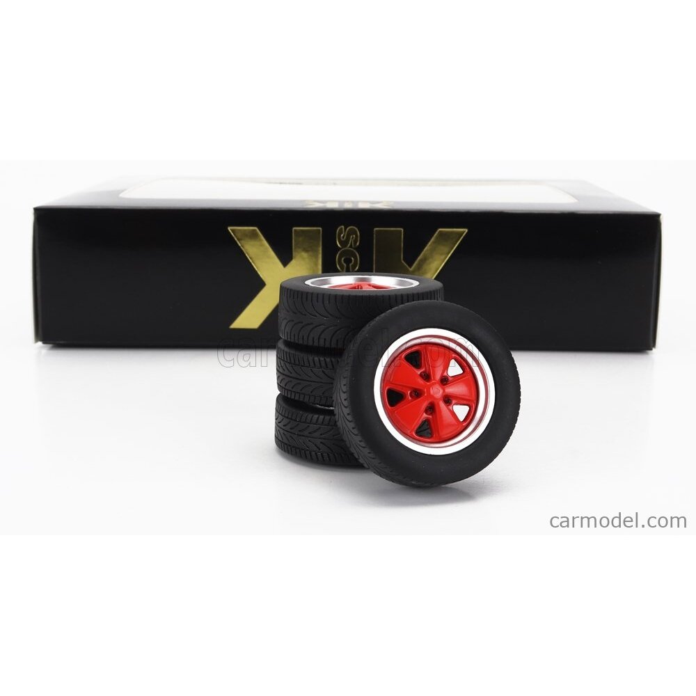 PRE-ORD3R KK Scale Ratų komplektas Porsche Clubsport Wheel and Tyre Set, black/red PRE-ORD3R KK Scale Ratų komplektas Porsche Clubsport Wheel and Tyre Set, black/red