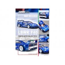 PRE-ORD3R Inno64 Modeliukas 1/64 LBWK F40 Tokyo Auto Salon 2024, blue
