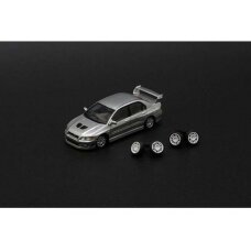 PRE-ORD3R BM Creations Modeliukas Mitsubishi Lancer Evolution VII LHD with Extra Wheels, silver