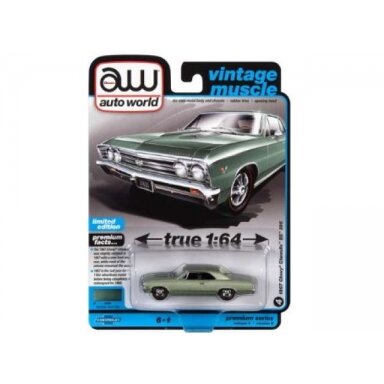 PRE-ORD3R Auto World Modeliukas 1967 Chevrolet Chevelle SS, Green Mist Metallic PRE-ORD3R Auto World Modeliukas 1967 Chevrolet Chevelle SS, Green Mist Metallic