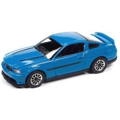 PRE-ORD3R Auto World Modeliukas 2012 Mustang GT/CS, Grabber Blue with Black Hood Stripes & Black GT/CS Side Stripes PRE-ORD3R Auto World Modeliukas 2012 Mustang GT/CS, Grabber Blue with Black Hood Stripes & Black GT/CS Side Stripes