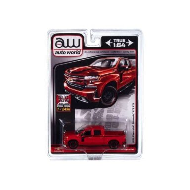 PRE-ORD3R Auto World Modeliukas 2019 Chevrolet Silverado LTZ Z71, red/black PRE-ORD3R Auto World Modeliukas 2019 Chevrolet Silverado LTZ Z71, red/black