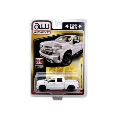 PRE-ORD3R Auto World Modeliukas 2019 Chevrolet Silverado LTZ Z71, white PRE-ORD3R Auto World Modeliukas 2019 Chevrolet Silverado LTZ Z71, white