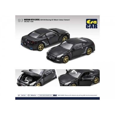 Era Car Modeliukas 2020 Nissan GT-R ADVAN Racing GT (black Colour Version), black Era Car Modeliukas 2020 Nissan GT-R ADVAN Racing GT (black Colour Version), black