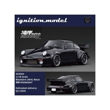PRE-ORD3R Ignition Modeliukas 1/18 Blackbird (964) *MIDNIGHT*, black PRE-ORD3R Ignition Modeliukas 1/18 Blackbird (964) *MIDNIGHT*, black