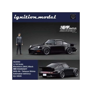PRE-ORD3R Ignition Modeliukas 1/18 Blackbird (964) *MIDNIGHT* with Mr. Tatsuya Shima figure, black PRE-ORD3R Ignition Modeliukas 1/18 Blackbird (964) *MIDNIGHT* with Mr. Tatsuya Shima figure, black