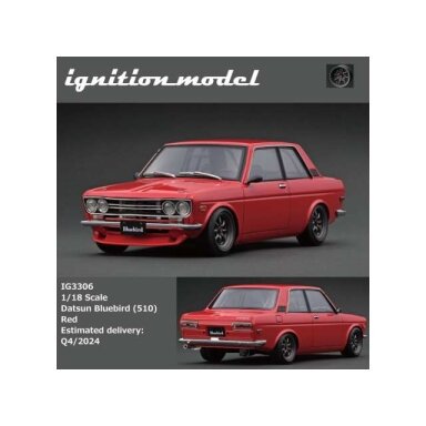 PRE-ORD3R Ignition Modeliukas 1/18 Datsun Bluebird (510), red PRE-ORD3R Ignition Modeliukas 1/18 Datsun Bluebird (510), red