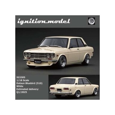 PRE-ORD3R Ignition Modeliukas 1/18 Datsun Bluebird (510), white PRE-ORD3R Ignition Modeliukas 1/18 Datsun Bluebird (510), white