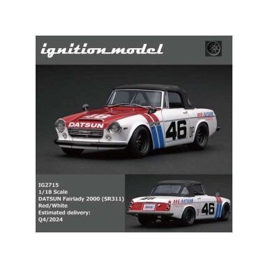 PRE-ORD3R Ignition Modeliukas 1/18 Datsun Fairlady 2000 (SR311), red/white PRE-ORD3R Ignition Modeliukas 1/18 Datsun Fairlady 2000 (SR311), red/white