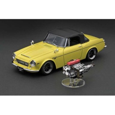 PRE-ORD3R Ignition Modeliukas 1/18 Datsun Fairlady 2000 (SR311) with U20 Engine, yellow PRE-ORD3R Ignition Modeliukas 1/18 Datsun Fairlady 2000 (SR311) with U20 Engine, yellow