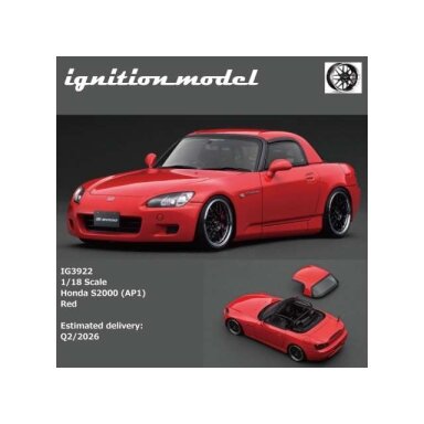 PRE-ORD3R Ignition Modeliukas 1/18 Honda S2000 (AP1), red PRE-ORD3R Ignition Modeliukas 1/18 Honda S2000 (AP1), red