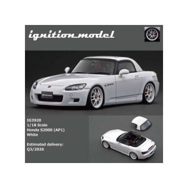 PRE-ORD3R Ignition Modeliukas 1/18 Honda S2000 (AP1), white PRE-ORD3R Ignition Modeliukas 1/18 Honda S2000 (AP1), white