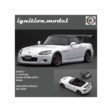 PRE-ORD3R Ignition Modeliukas 1/18 Honda S2000 (AP1), white PRE-ORD3R Ignition Modeliukas 1/18 Honda S2000 (AP1), white