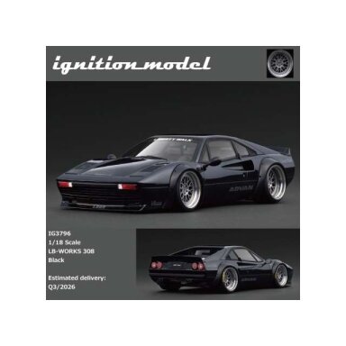 PRE-ORD3R Ignition Modeliukas 1/18 LB-WORKS 308, black PRE-ORD3R Ignition Modeliukas 1/18 LB-WORKS 308, black