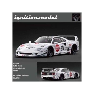 PRE-ORD3R Ignition Modeliukas 1/18 LB-WORKS 40, white PRE-ORD3R Ignition Modeliukas 1/18 LB-WORKS 40, white