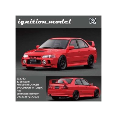 PRE-ORD3R Ignition Modeliukas 1/18 Mitsubishi Lancer Evolution IV (CN9A),
red PRE-ORD3R Ignition Modeliukas 1/18 Mitsubishi Lancer Evolution IV (CN9A),
red