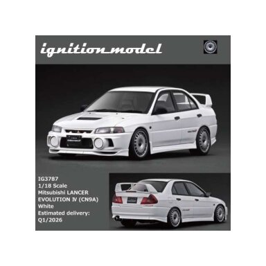 PRE-ORD3R Ignition Modeliukas 1/18 Mitsubishi Lancer Evolution IV (CN9A),
white PRE-ORD3R Ignition Modeliukas 1/18 Mitsubishi Lancer Evolution IV (CN9A),
white