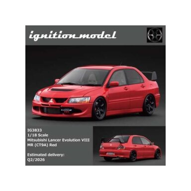 PRE-ORD3R Ignition Modeliukas 1/18 Mitsubishi Lancer Evolution VIII MR (CT9A), red PRE-ORD3R Ignition Modeliukas 1/18 Mitsubishi Lancer Evolution VIII MR (CT9A), red