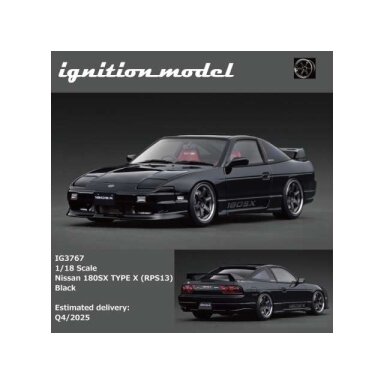 PRE-ORD3R Ignition Modeliukas 1/18 Nissan 180SX TYPE X (RPS13), black PRE-ORD3R Ignition Modeliukas 1/18 Nissan 180SX TYPE X (RPS13), black