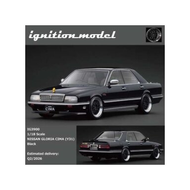 PRE-ORD3R Ignition Modeliukas 1/18 Nissan Cedric Cima (Y31), black PRE-ORD3R Ignition Modeliukas 1/18 Nissan Cedric Cima (Y31), black
