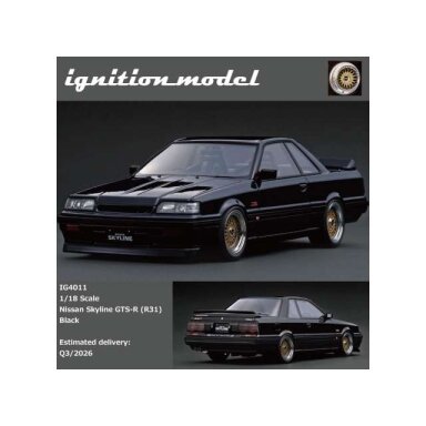 PRE-ORD3R Ignition Modeliukas 1/18 Nissan Skyline GTS-R (R31), black
