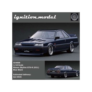 PRE-ORD3R Ignition Modeliukas 1/18 Nissan Skyline GTS-R (R31), blue-black