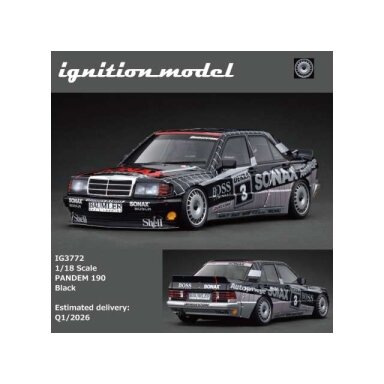 PRE-ORD3R Ignition Modeliukas 1/18 PANDEM 190, black PRE-ORD3R Ignition Modeliukas 1/18 PANDEM 190, black
