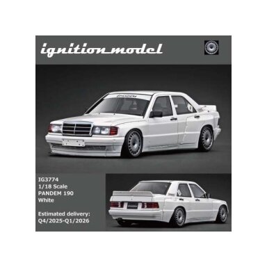 PRE-ORD3R Ignition Modeliukas 1/18 PANDEM 190, white PRE-ORD3R Ignition Modeliukas 1/18 PANDEM 190, white