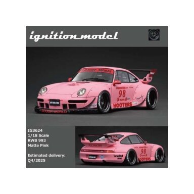 PRE-ORD3R Ignition Modeliukas 1/18 RWB 993, matte pink