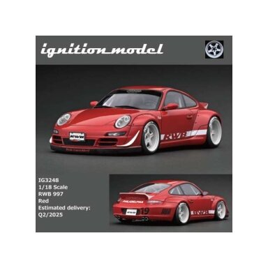 PRE-ORD3R Ignition Modeliukas 1/18 RWB 997, red PRE-ORD3R Ignition Modeliukas 1/18 RWB 997, red