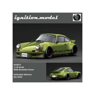 PRE-ORD3R Ignition Modeliukas 1/18 RWB Backdate, green PRE-ORD3R Ignition Modeliukas 1/18 RWB Backdate, green