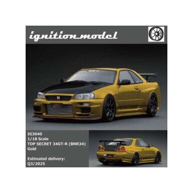 PRE-ORD3R Ignition Modeliukas 1/18 Top Secret 34GT-R (BNR34), gold PRE-ORD3R Ignition Modeliukas 1/18 Top Secret 34GT-R (BNR34), gold