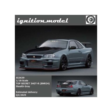 PRE-ORD3R Ignition Modeliukas 1/18 Top Secret 34GT-R (BNR34), stealth gray PRE-ORD3R Ignition Modeliukas 1/18 Top Secret 34GT-R (BNR34), stealth gray