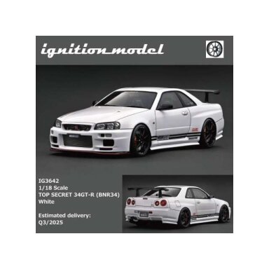 Ignition Modeliukas 1/18 Top Secret 34GT-R (BNR34), white Ignition Modeliukas 1/18 Top Secret 34GT-R (BNR34), white