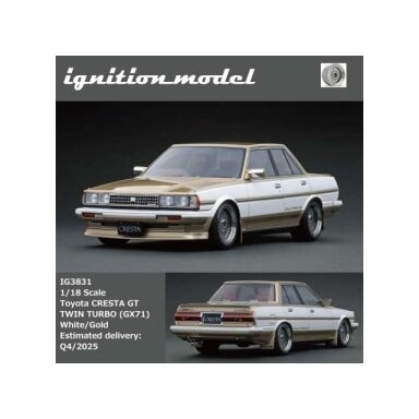 PRE-ORD3R Ignition Modeliukas 1/18 Toyota CRESTA GT Twin Turbo (GX71) white/gold PRE-ORD3R Ignition Modeliukas 1/18 Toyota CRESTA GT Twin Turbo (GX71) white/gold
