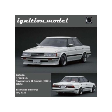 PRE-ORD3R Ignition Modeliukas 1/18 Toyota Mark II Grande (GX71), white PRE-ORD3R Ignition Modeliukas 1/18 Toyota Mark II Grande (GX71), white