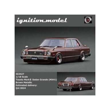 PRE-ORD3R Ignition Modeliukas 1/18 Toyota Mark II Sedan Grande (MX41), brown metallic PRE-ORD3R Ignition Modeliukas 1/18 Toyota Mark II Sedan Grande (MX41), brown metallic