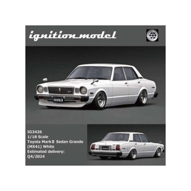 Ignition Modeliukas 1/18 Toyota Mark II Sedan Grande (MX41), white Ignition Modeliukas 1/18 Toyota Mark II Sedan Grande (MX41), white