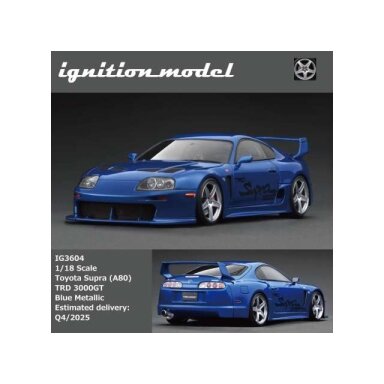 Ignition Modeliukas 1/18 Toyota Supra (A80) TRD 3000GT, blue metallic